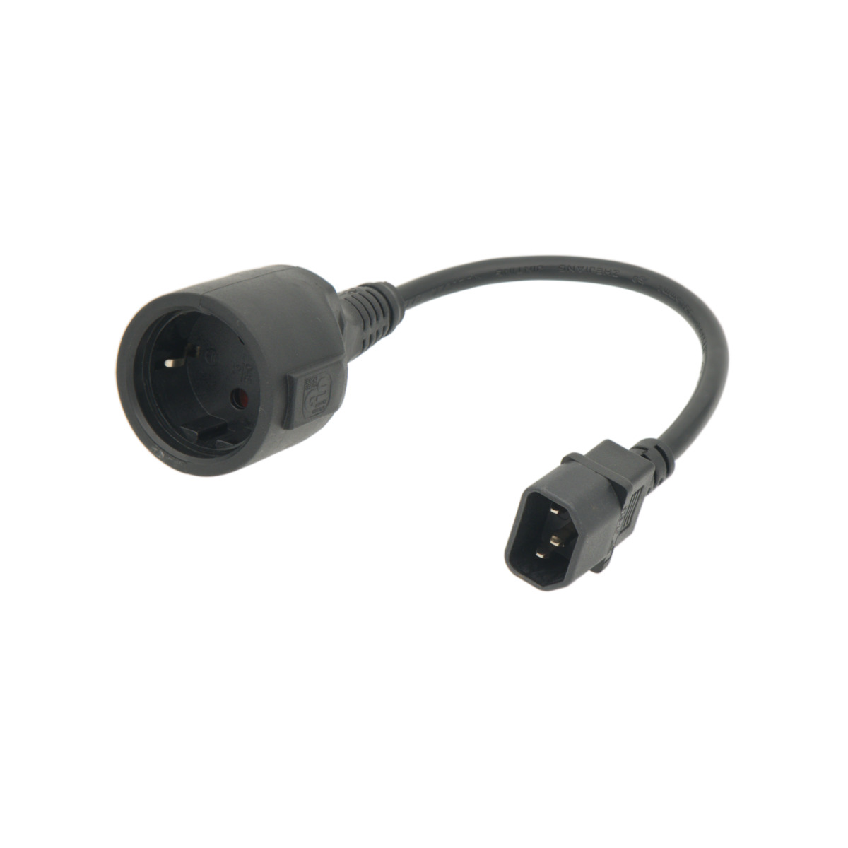 Adaptador de alimentación C14 a Schuko, 0,30 m, H05VV-F 3G1,5 mm²