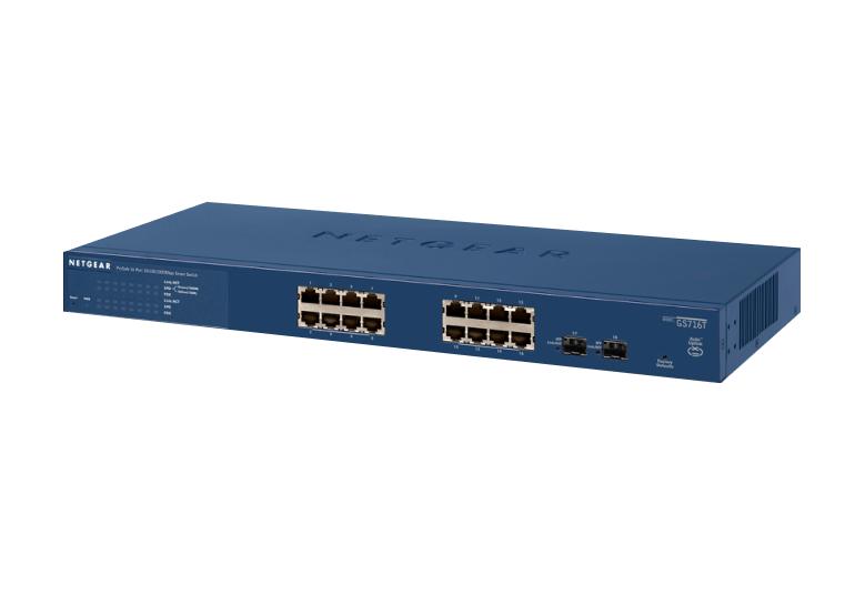 ProSafe Smart Switch 16 puertos Gigabit Cobre + 2 slot SFP para fibra