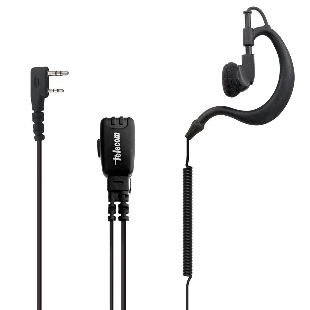 Ergonomic rotating earpiece with lapel microphone, for KENWOOD, TEAM, and HYT