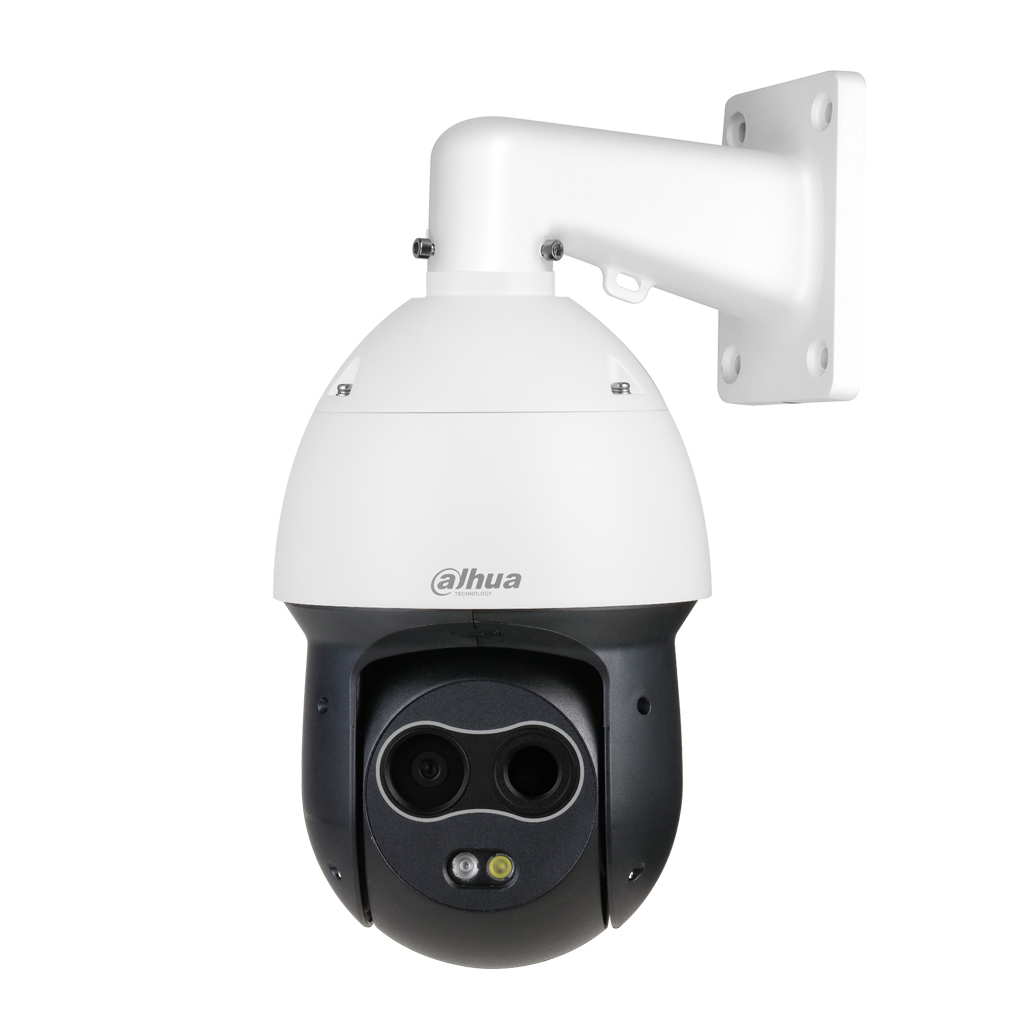 Dome PTZ Híbrido IP Térmico AI 256*192 7mm + 2M 8mm IP66 12V PoE+ AUDIO E/S