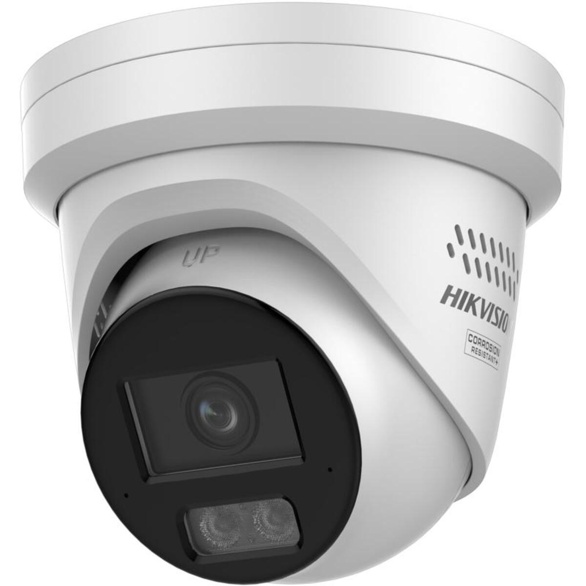 Hikvision cámara IP Turret gama PRO ColorVu3.0 - Resolución 4 MPx | PoE IEEE802.3at  - ColorVu3.0: imagen a color HikAI-ISP F1.0 1/1.8&quot; - 2.8 mm | Micrófono dual | Luz híbrida hasta 30m - AcuSense3.0