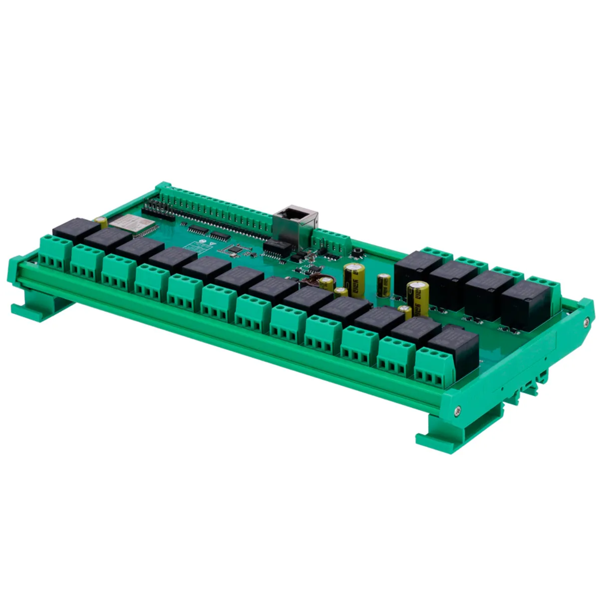 Módulo de adquisición y control de datos - 16 entradas digit. | 16 salidas de relé (NO/NC) - Protocolos: Modbus/TCP, TCP/IP, UDP, HTTP,... - Servidor web integrado - Puerto Ethernet 10/100 Base-TX | Puerto WiFi - Montaje en carril DIN