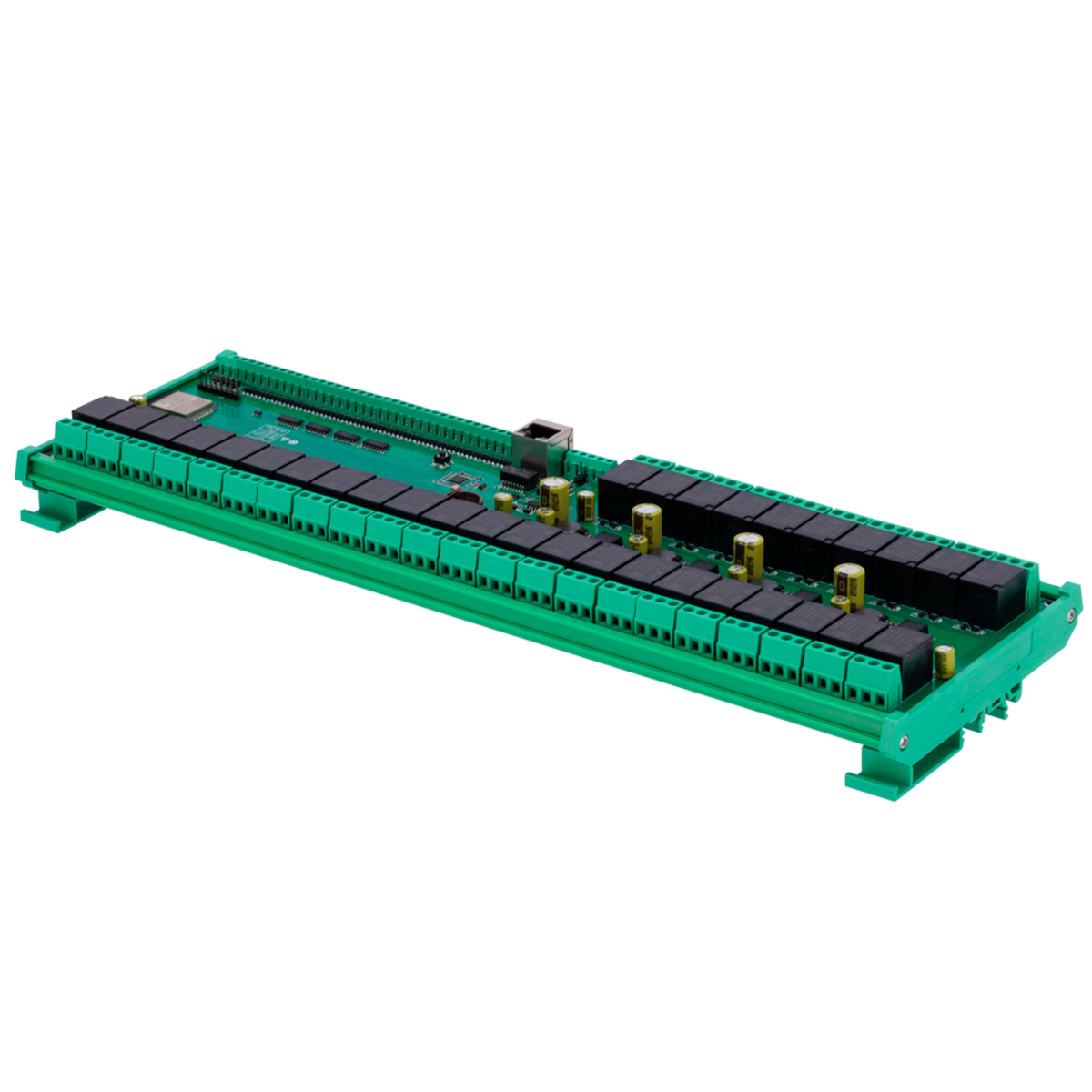 Módulo de adquisición y control de datos - 32 entradas digit. | 23 salidas de relé (NO/NC) - Protocolos: Modbus/TCP, TCP/IP, UDP, HTTP,... - Servidor web integrado - Puerto Ethernet 10/100 Base-TX | Puerto WiFi - Montaje en carril DIN