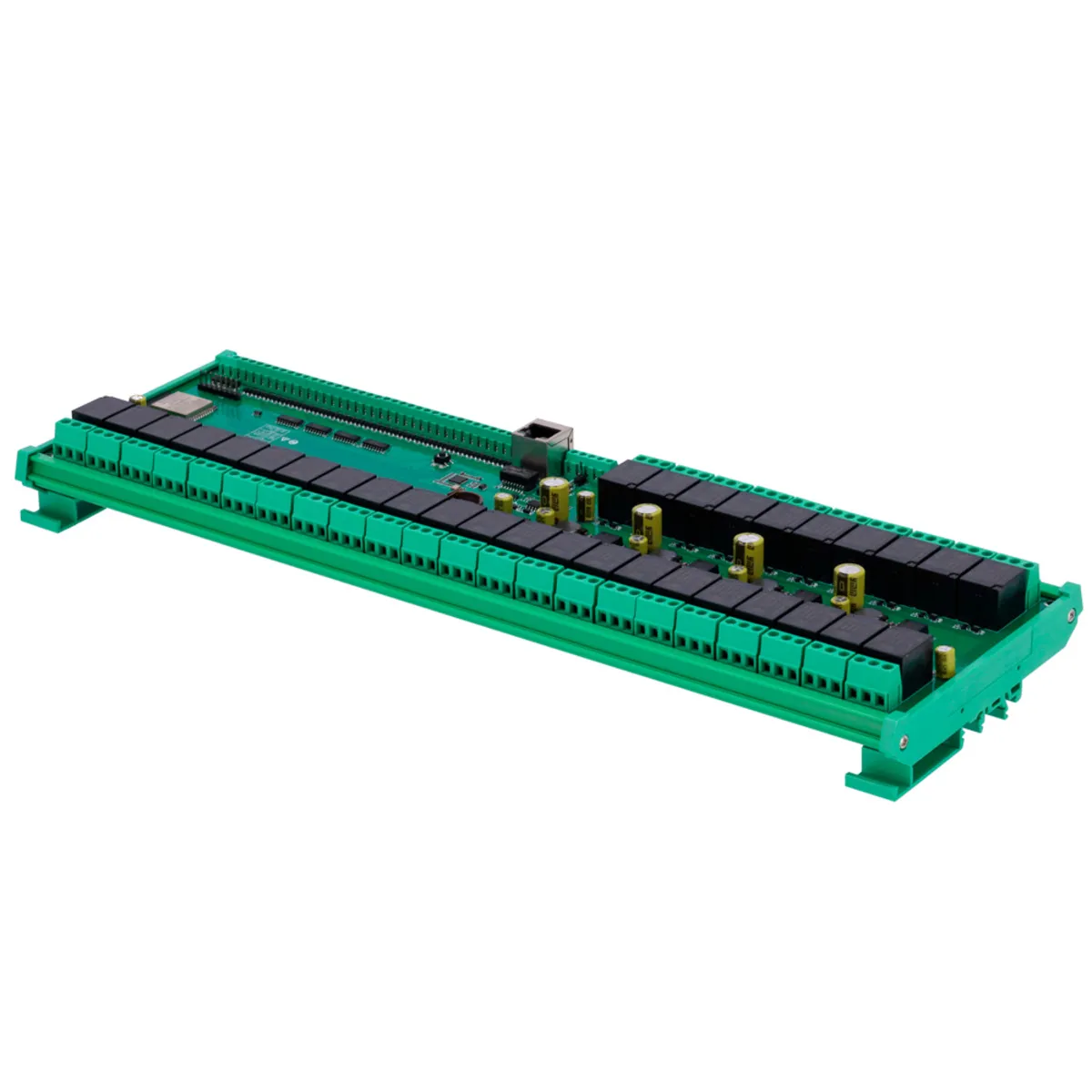 Módulo de adquisición y control de datos - 32 entradas digit. | 23 salidas de relé (NO/NC) - Protocolos: Modbus/TCP, TCP/IP, UDP, HTTP,... - Servidor web integrado - Puerto Ethernet 10/100 Base-TX | Puerto WiFi - Montaje en carril DIN