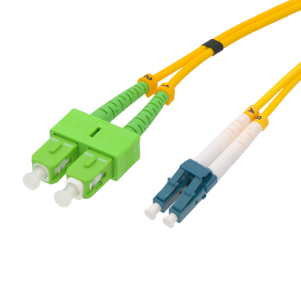 Cable de fibra óptica LC/UPC a SC/APC Monomodo Duplex, 2m