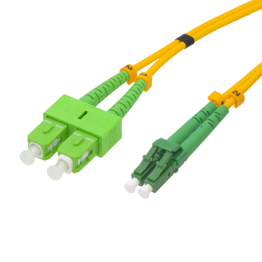 Optical fiber patch cord LC/APC to SC/APC Single-mode Duplex, 10m