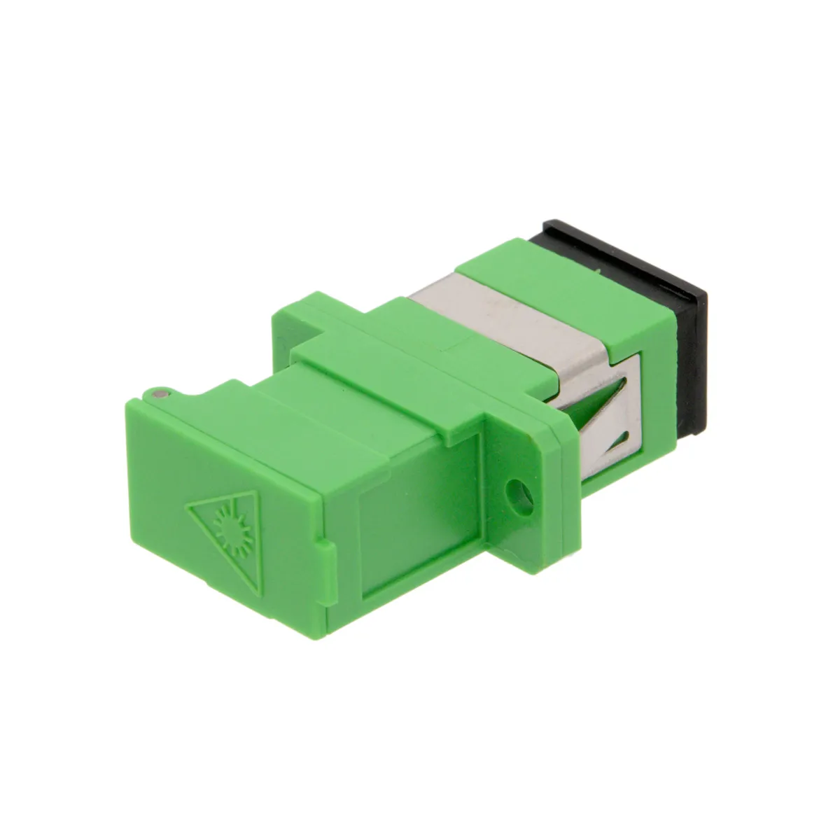 SC/APC SM SX adaptador amb pestanyes i tapa d'obertura horitzontal