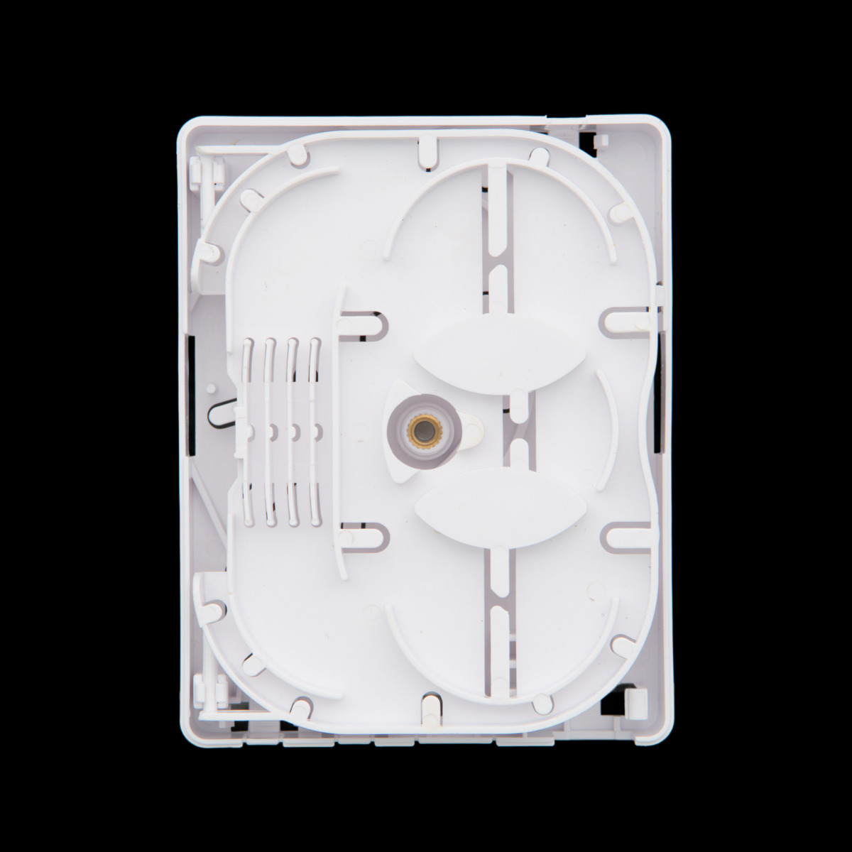 Caja para Fibra Optica para 4 Fusiones y 2 Adaptadores [No Incluidos][102x80x25mm]