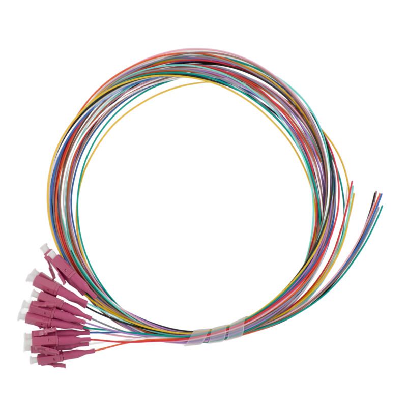 Pack 12 pigtail OM4 multicolore LC/UPC simplex, 1.5m