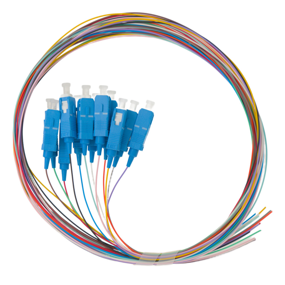 Pack 12 pigtails monomode multicolore SC/UPC simplex, 1.5m