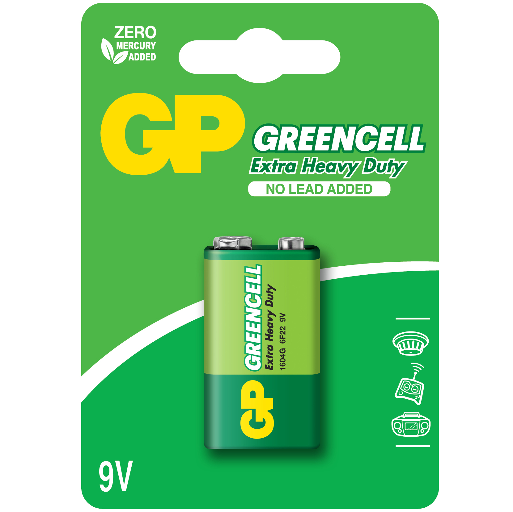 R09, GreenCell (Clorur de Zinc) 9v - Blister 1und.