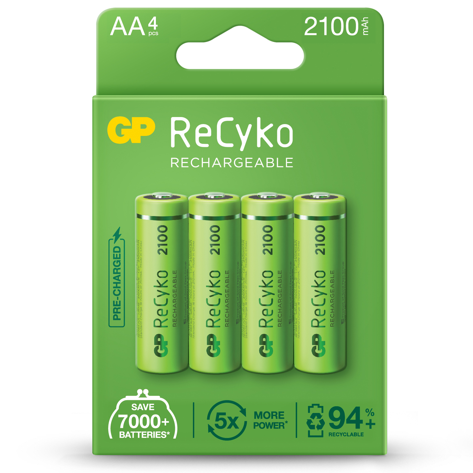 AA, LR06 ReCyko  rechargeable 2100mAh - Blister 4un.