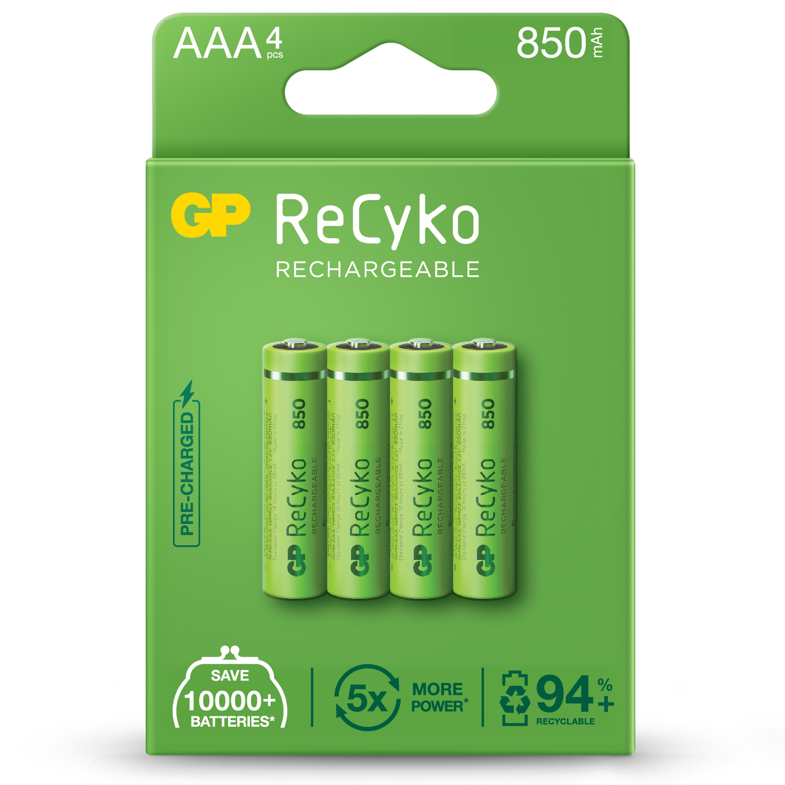 AAA, LR03 ReCyko rechargeable 850mAh - Blister 4un.