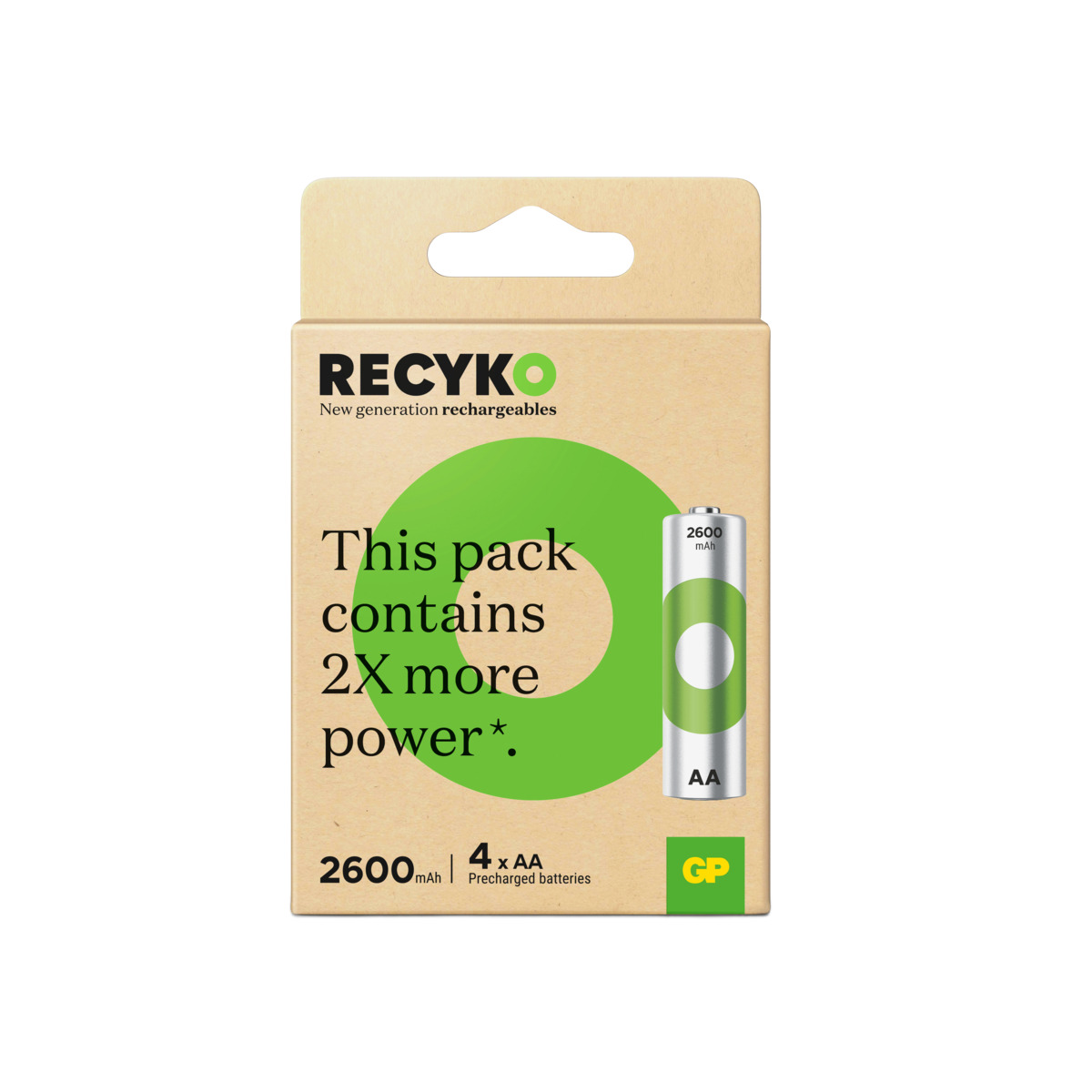 AA, LR06 RECYKO recarregable 2600mAh - Blister 4u.