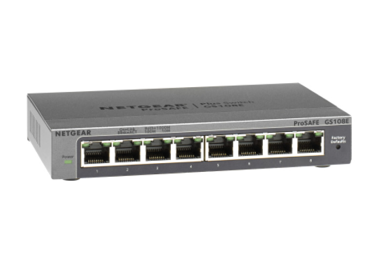 Prosafe Switch 8 ports autosensing 10/100/1000 Base-T (Unmanaged Plus) VLAN, QoS, Monitorització