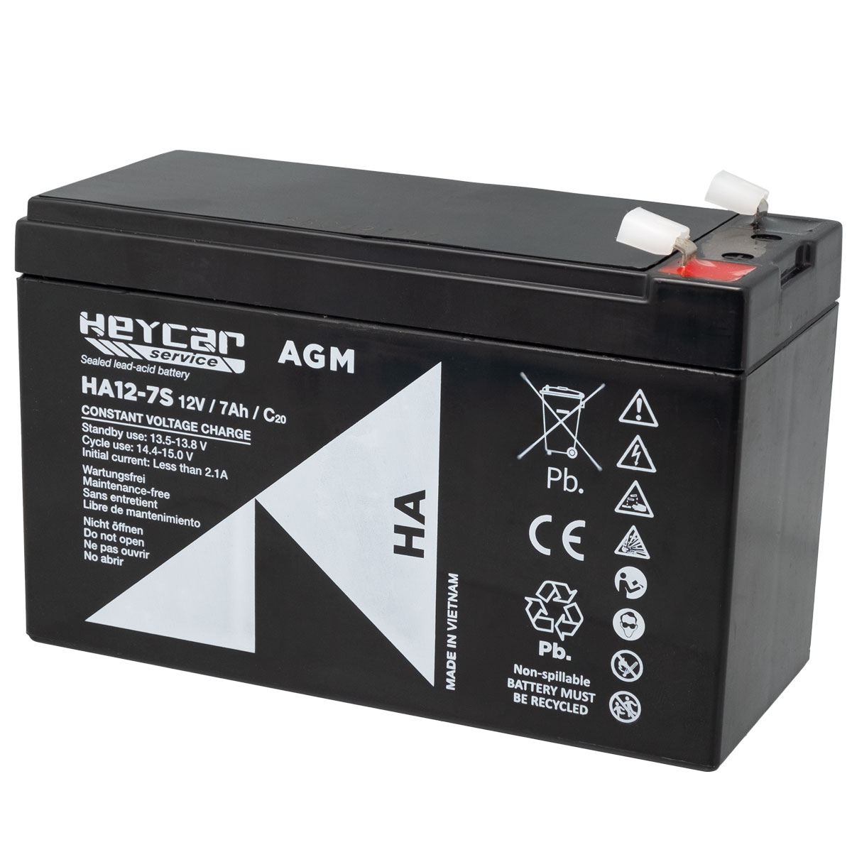 Batterie 12V 7Ah HeyCar série HA 151x65x94mm