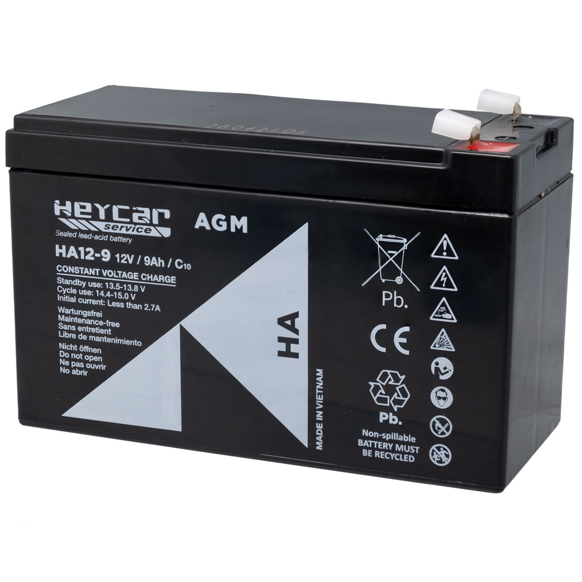 Batería 12V 9Ah HeyCar serie HA 151x65x94mm