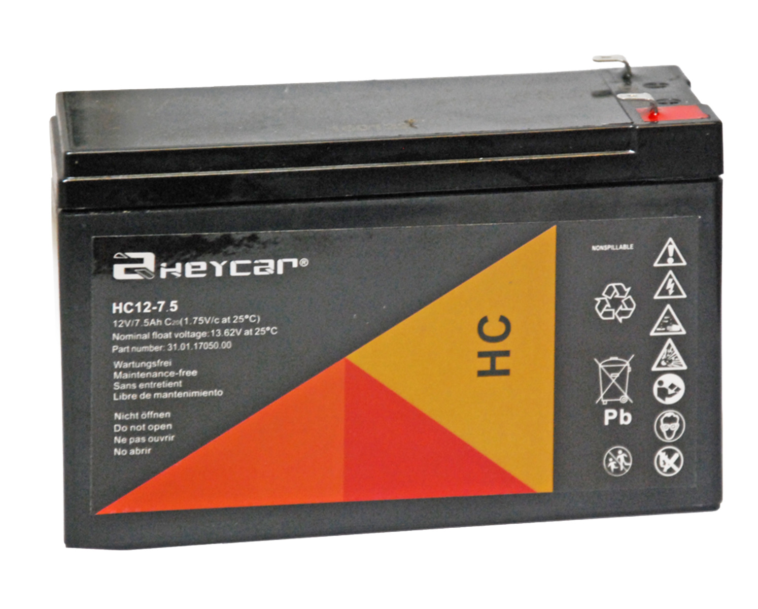 Batería 12V 7,5Ah HeyCar HC 151x65x93,5/101 (L x W x H)