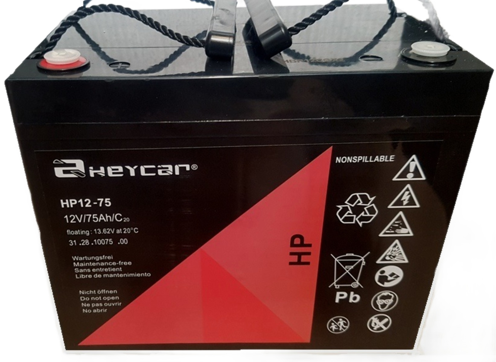 Batería 12V 75Ah HeyCar HP 260x168x208/214 (L x W x H)