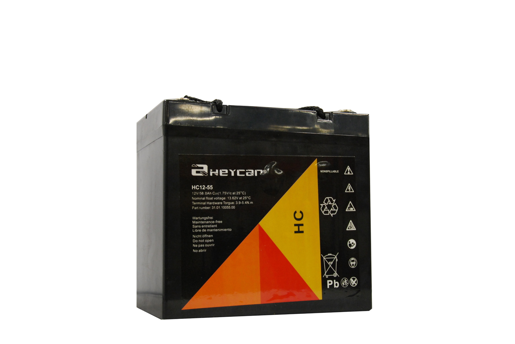 Batería 12V 55Ah HeyCar HC 229x138x210/235 (L x W x H)