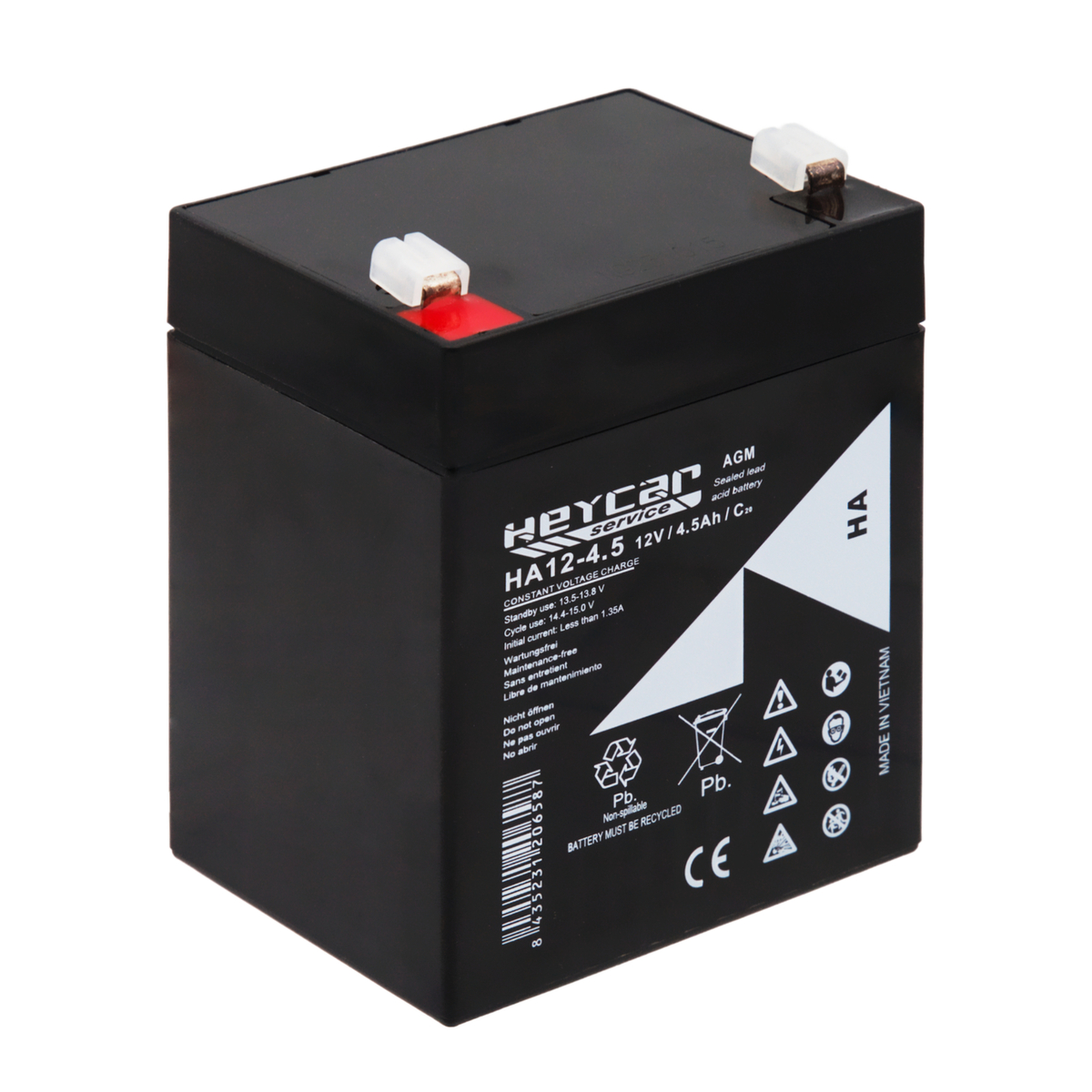 Batería 12V 4,5Ah HeyCar HA 90x70x101 (L x W x H)