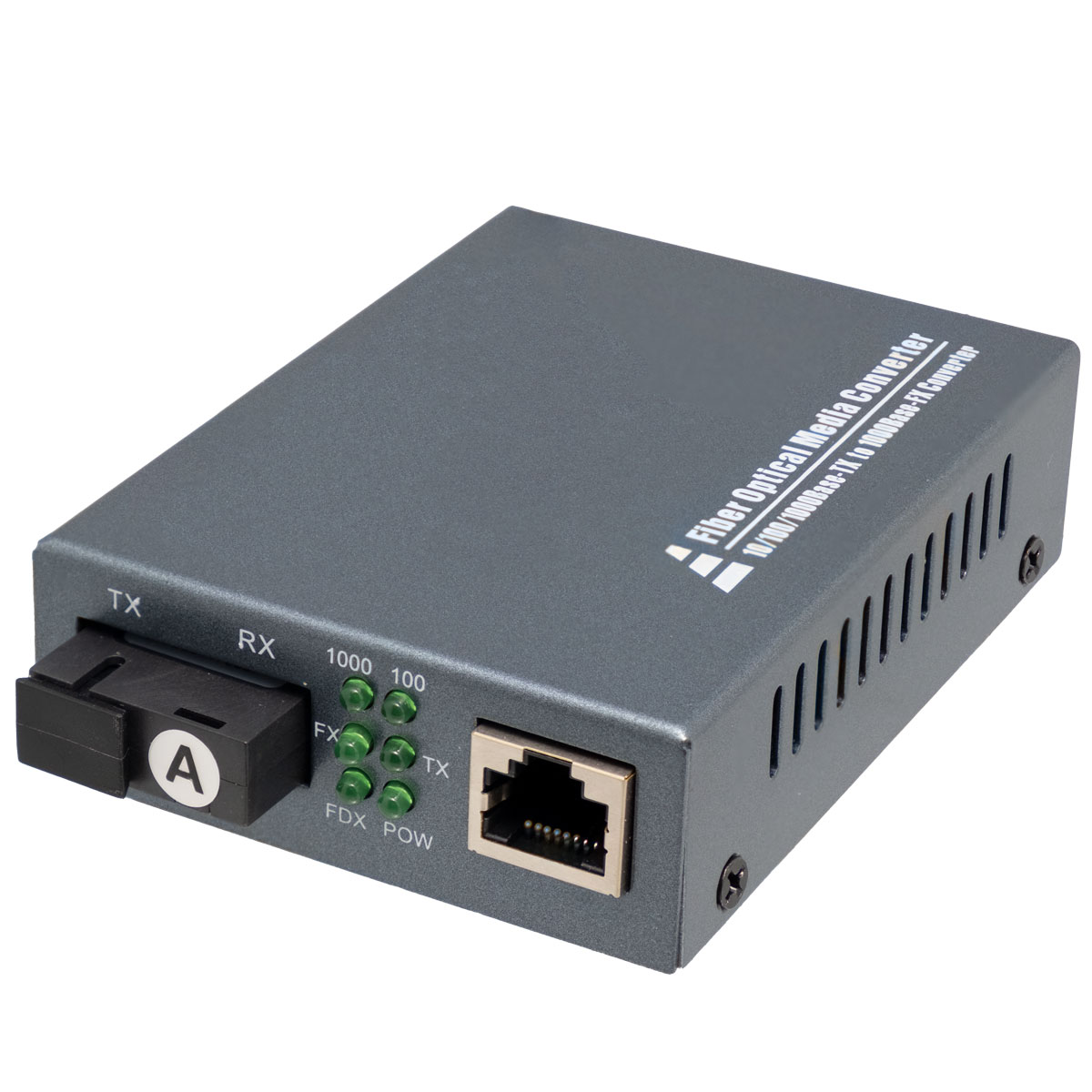 Optical media converter SC Simplex to RJ45, T1310nm R1550nm