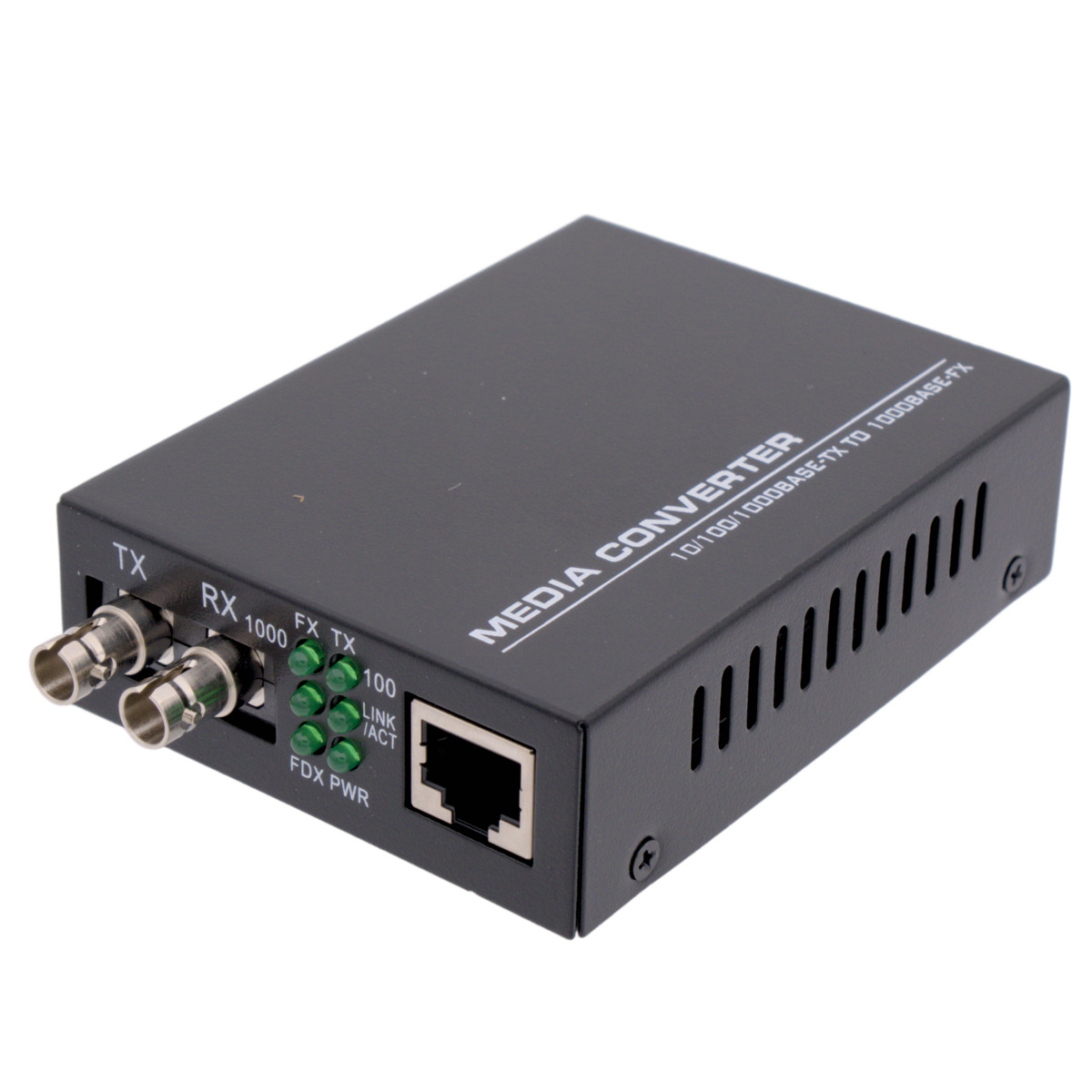 Optical media converter ST Duplex to RJ45, TX/RX 850nm [10Km]