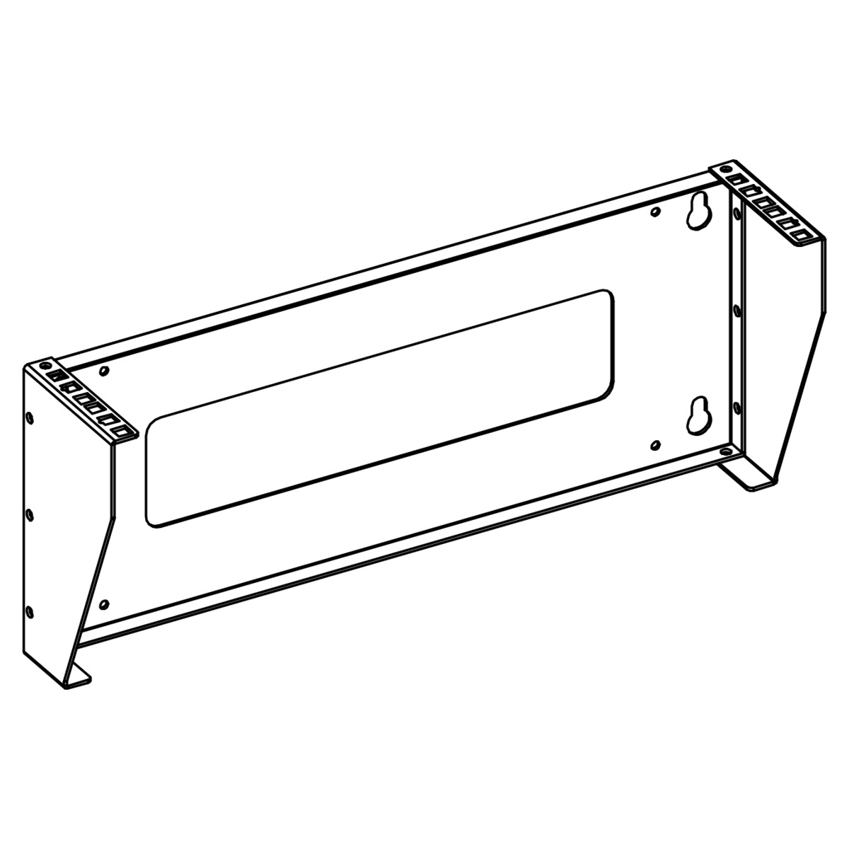 Soporte Rack Vertical para Pared de 2U, Negro 