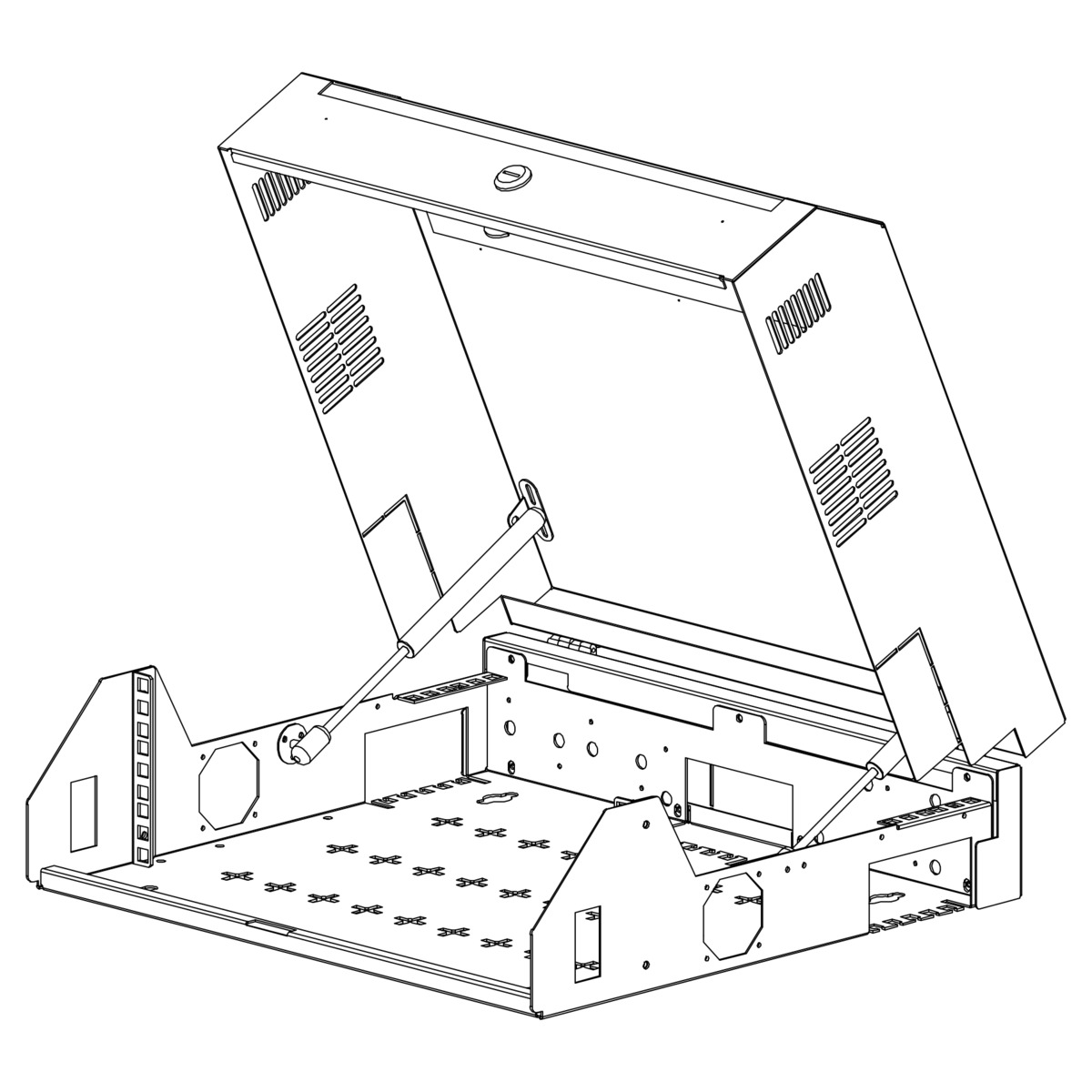 Rack Vertical 3U de pared, 500mx480mm, Negro 