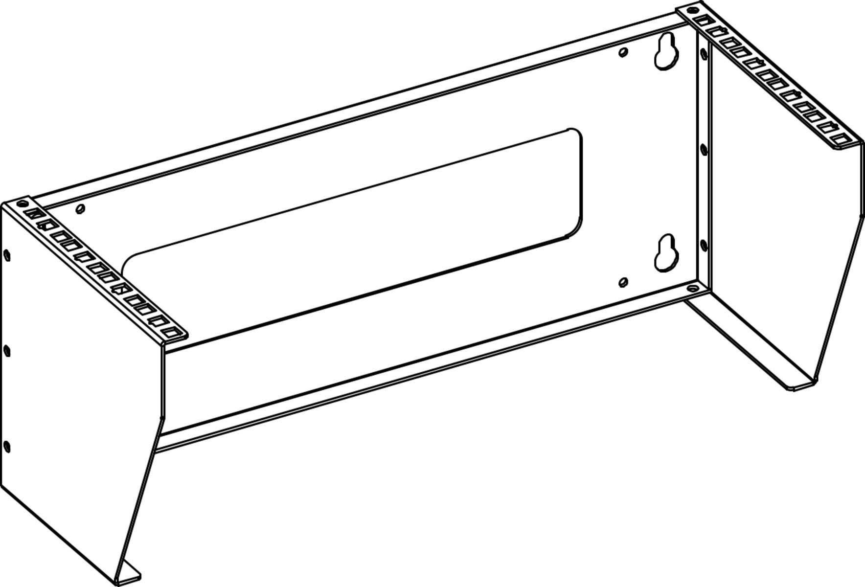 Soporte Rack Vertical para Pared de 4U, Blanco 