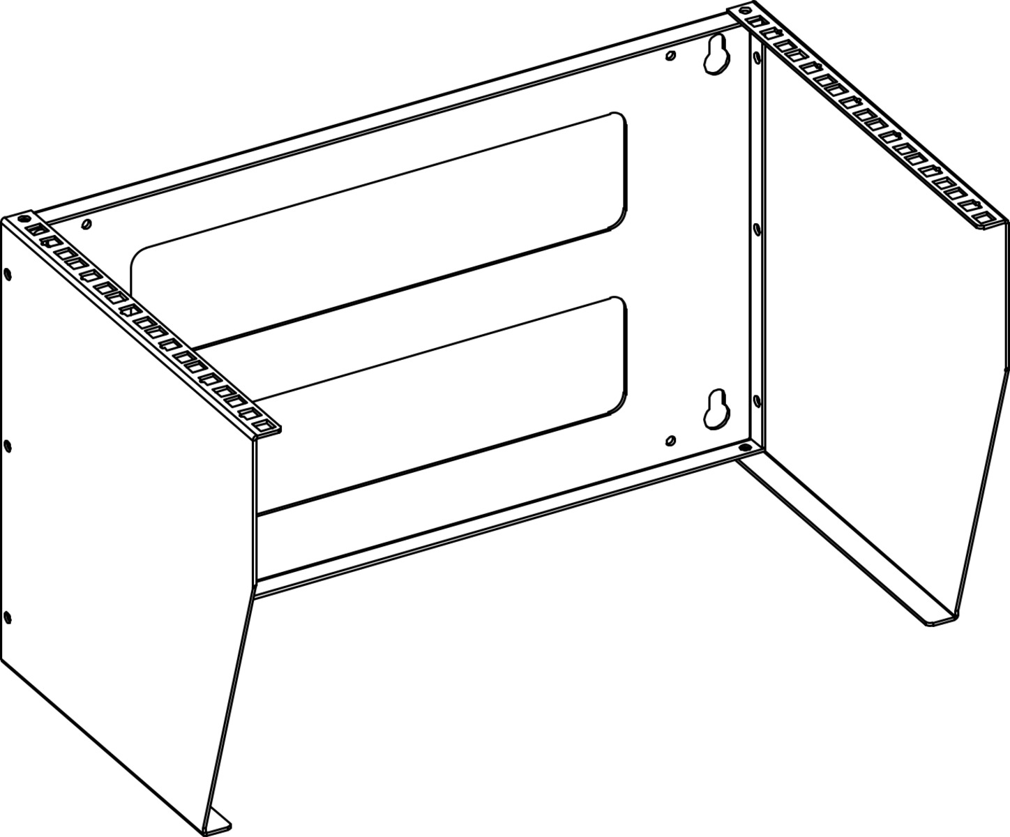 Soporte Rack Vertical para Pared de 6U, Negro 