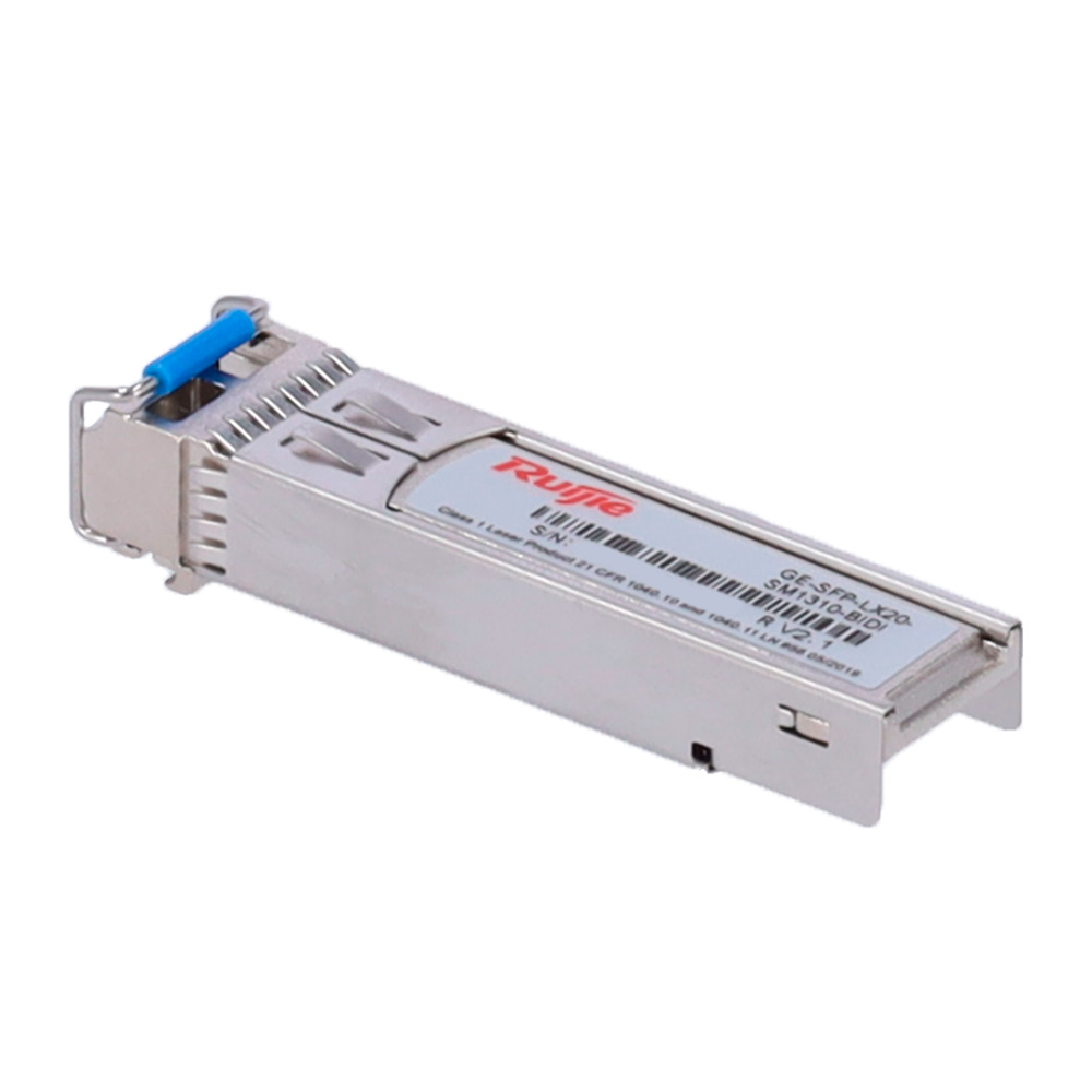 Ruijie Módulo transceptor SFP - BIDI Transmisión 1310nm / Recepción 1550nm - Fibra monomodo - Conector LC - Máxima distancia 20 km - 1.25Gb/s - 1000Base-LX