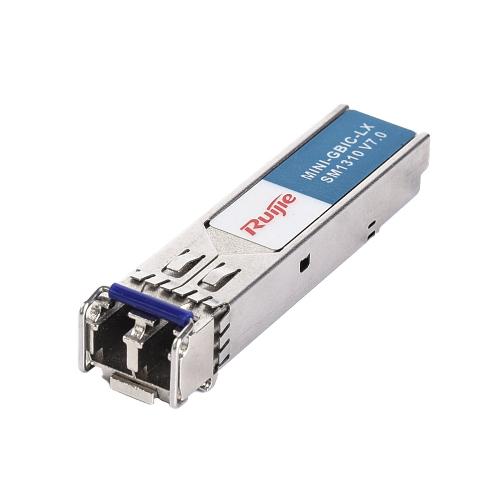 Ruijie Módulo transceptor SFP - Longitud de Onda 1310 nm - Fibra monomodo - Conector LC UPC dúplex - Máxima distancia 10 km - 1.25Gb/s - 1000Base-LX