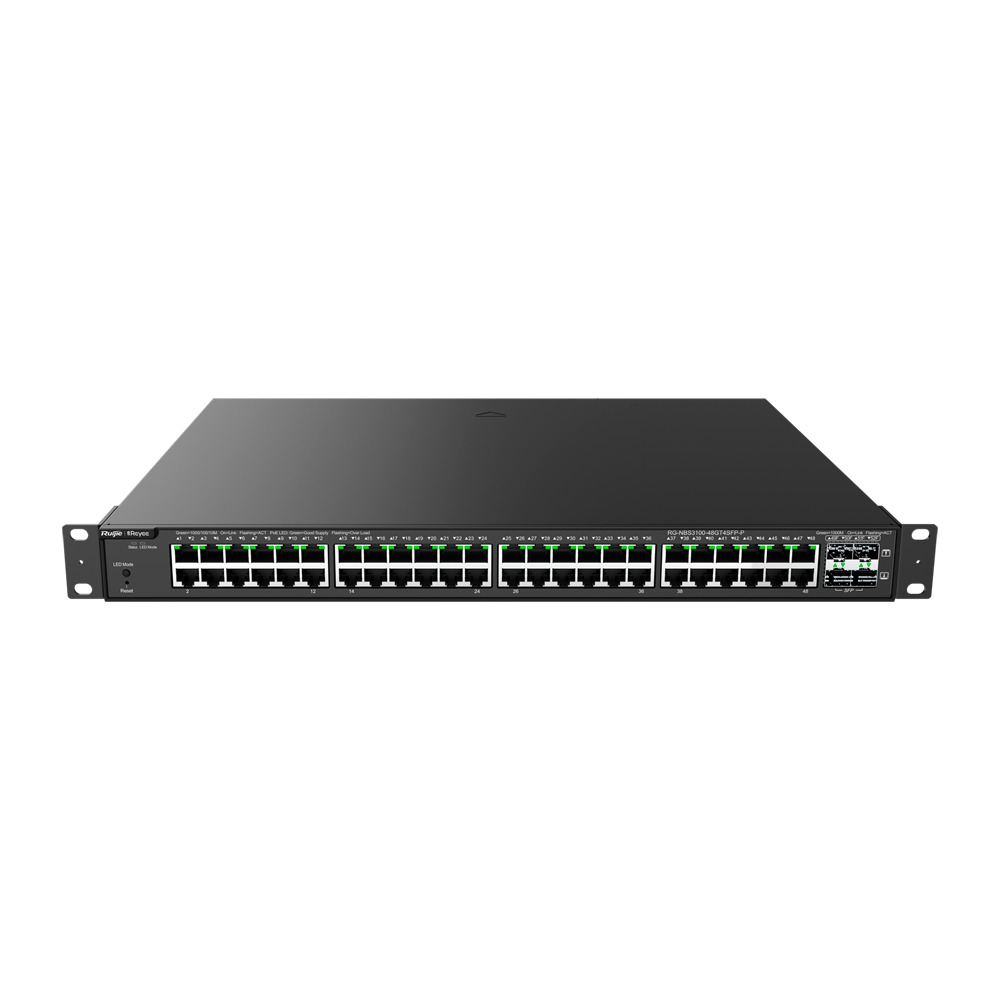 Reyee Switch PoE Cloud Capa 2 - 48 puertos PoE+ + 4 SFP - Máximo 370W