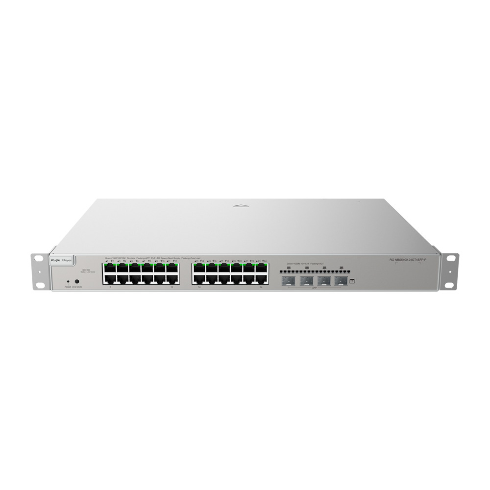 Reyee Switch PoE Cloud Capa 3 - 24 puertos PoE+ RJ45 + 4 SFP - Máximo 370W