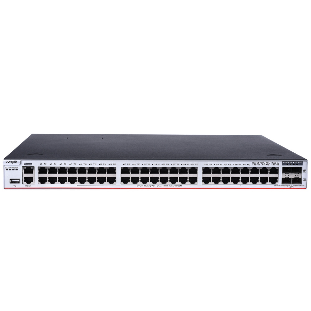 Ruijie Switch Cloud Gestionable L3 - 48 puertos RJ45 1G + 4 puertos SFP+ 10G