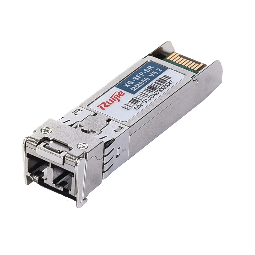 Ruijie Módulo transceptor SFP+ - Longitud de Onda 850 nm - Fibra multimodo - Conector LC dúplex - Máxima distancia 300 m - 10Gbps - 10GBASE-SR