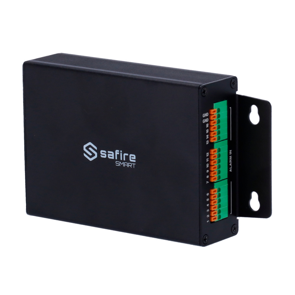Safire Smart - Caja de entradas y salidas de alarma - 16 Entradas de alarma - 6 Salidas de relé - Compatible con grabadores DVR y NVR Safire Smart