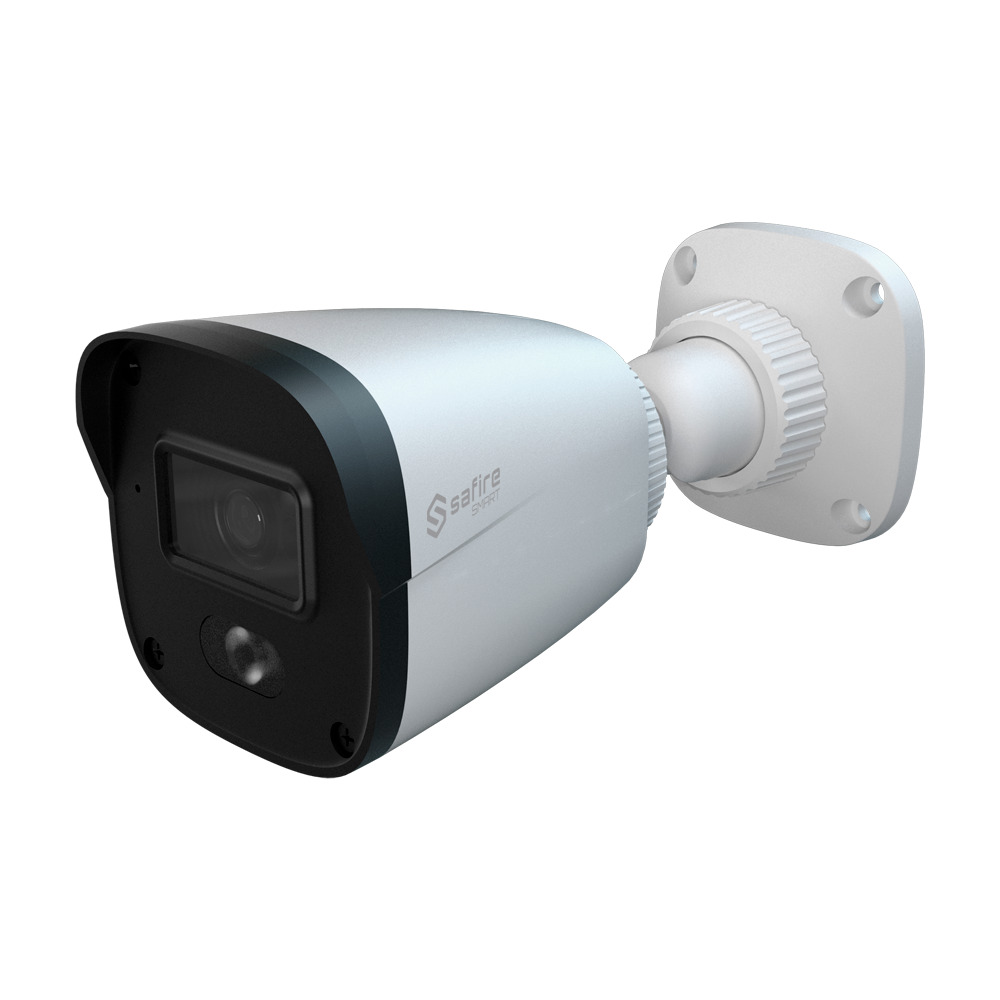 Safire Smart - Cámara Bullet IP gama B1 - 4Mpx - Lente 2.8 mm | Detección de movimiento avanzada - Luz dual: IR + Blanco 20 m | Micrófono | PoE - IP67