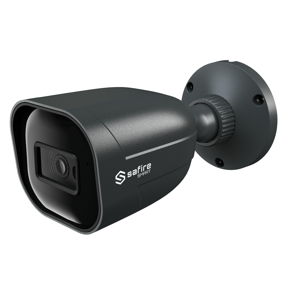 Safire Smart - Cámara Bullet IP gama E1 Inteligencia Artificial - 4Mpx - Lente 2.8 mm | Audio IN | IR 30m - AI: Clasificación de humano y vehículo - PoE - IP67