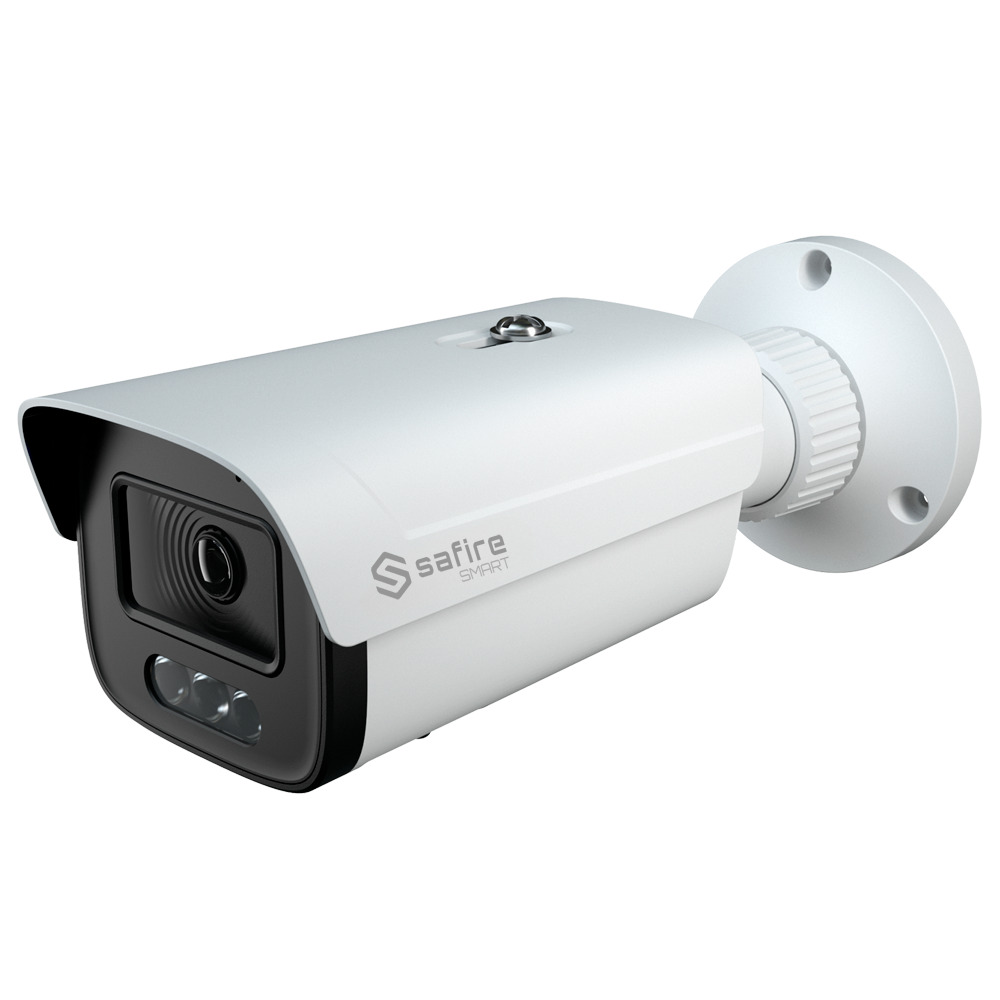 Safire Smart - Cámara Bullet IP gama E1 Night Color - 4Mpx - Lente 2.8 mm | MIC | LED 30m - AI: Clasificación de humano y vehículo - PoE - IP67