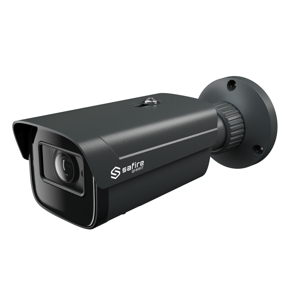 Safire Smart - Cámara Bullet IP gama E1 Inteligencia Artificial - 4Mpx - Lente 2.8 mm | MIC y Audio IN | IR 50m - AI: Clasificación de humano y vehículo - PoE - IP67