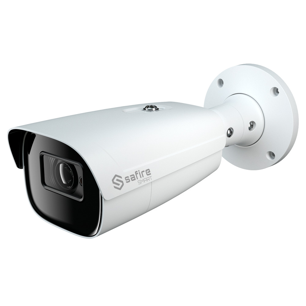 Safire Smart - Cámara Bullet IP gama LPR - 4Mpx - Lente Motorizada 8-32 mm | Audio | IR 100m - Reconocimiento de matrículas / Gestión de listas - PoE - IP67 - Alarma