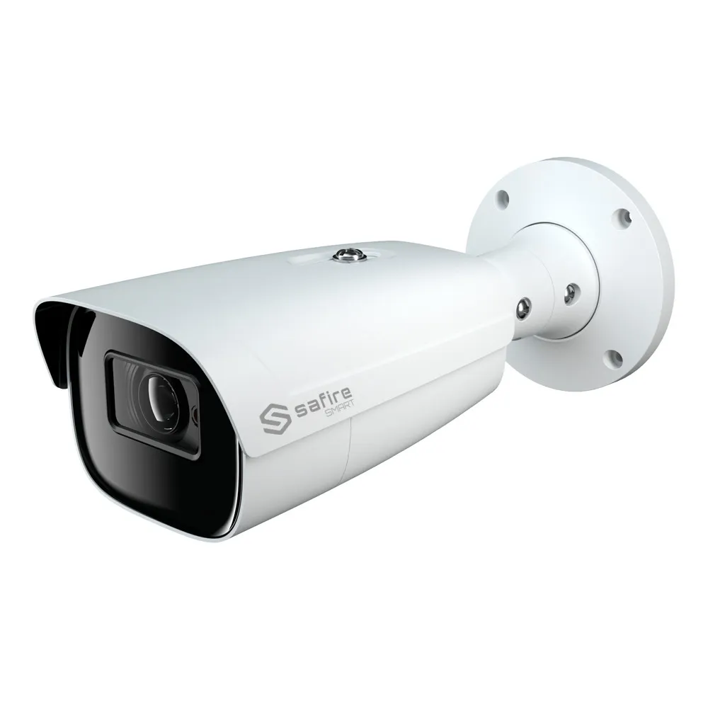 Safire Smart - Cámara Bullet IP gama I1 AI Avanzado - 8Mpx - Lente Motoriza 2.8-12mm, IR70m | Audio y Alarmas - AI avanzado:Humano, vehículo y vehículo 2 ruedas - PoE - IP67