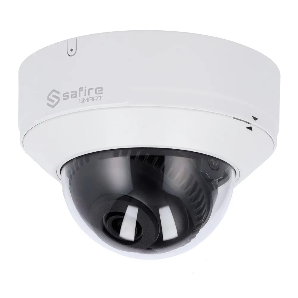 Safire Smart - Cámara Domo IP gama I2 AI Avanzado - 8Mpx - Lente 2.8 mm | Audio | IR 30m | MIC - AI Avanzado: Metadatos de vídeo y Detecc. Facial - PoE - IP67 - IK10