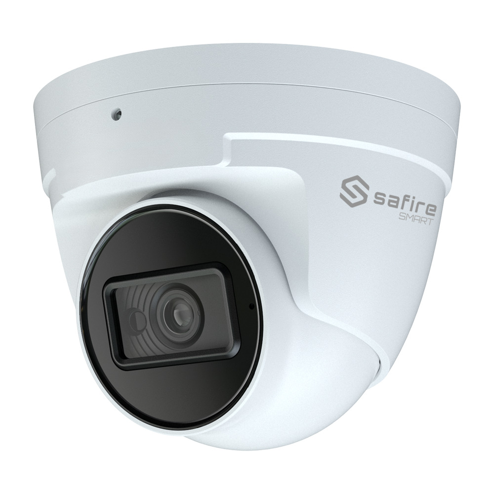 Safire Smart - Cámara Turret IP gama E1 Inteligencia Artificial - 4Mpx - Lente 2.8 mm | Micrófono integrado | IR 30m - AI: Clasificación de humano y vehículo - PoE - IP67