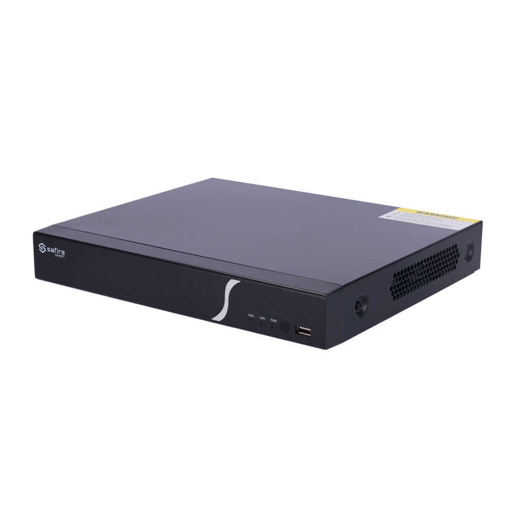 Safire Smart - Grabador NVR IP gama B1 - 8 CH / H.265 / 1HDD - hasta 8Mpx / 80 Mbps - Salida HDMI 4K y VGA - Soporta eventos VCA de cámaras IP / Función POS