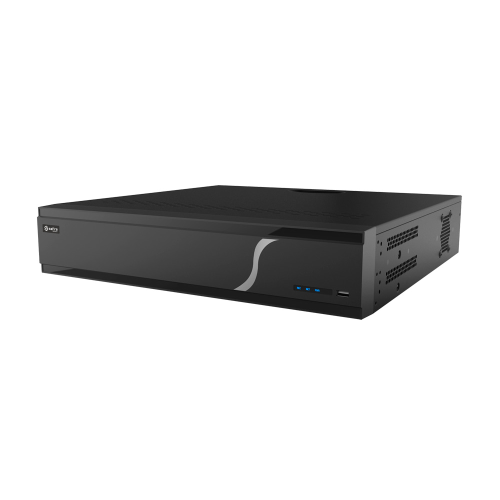 Safire Smart - Grabador NVR IP gama A3 - 64CH / H.265S / 8HDD - hasta 16Mpx / 640Mbps - HDMI hasta 8K y VGA / Dewarping Fisheye - Reconocimiento facial, Metadatos de vídeo