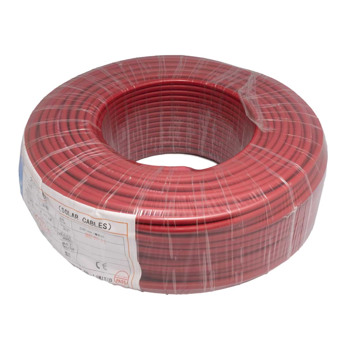Ø6mm H1Z2Z2-K Solar Cable, Red, 100m