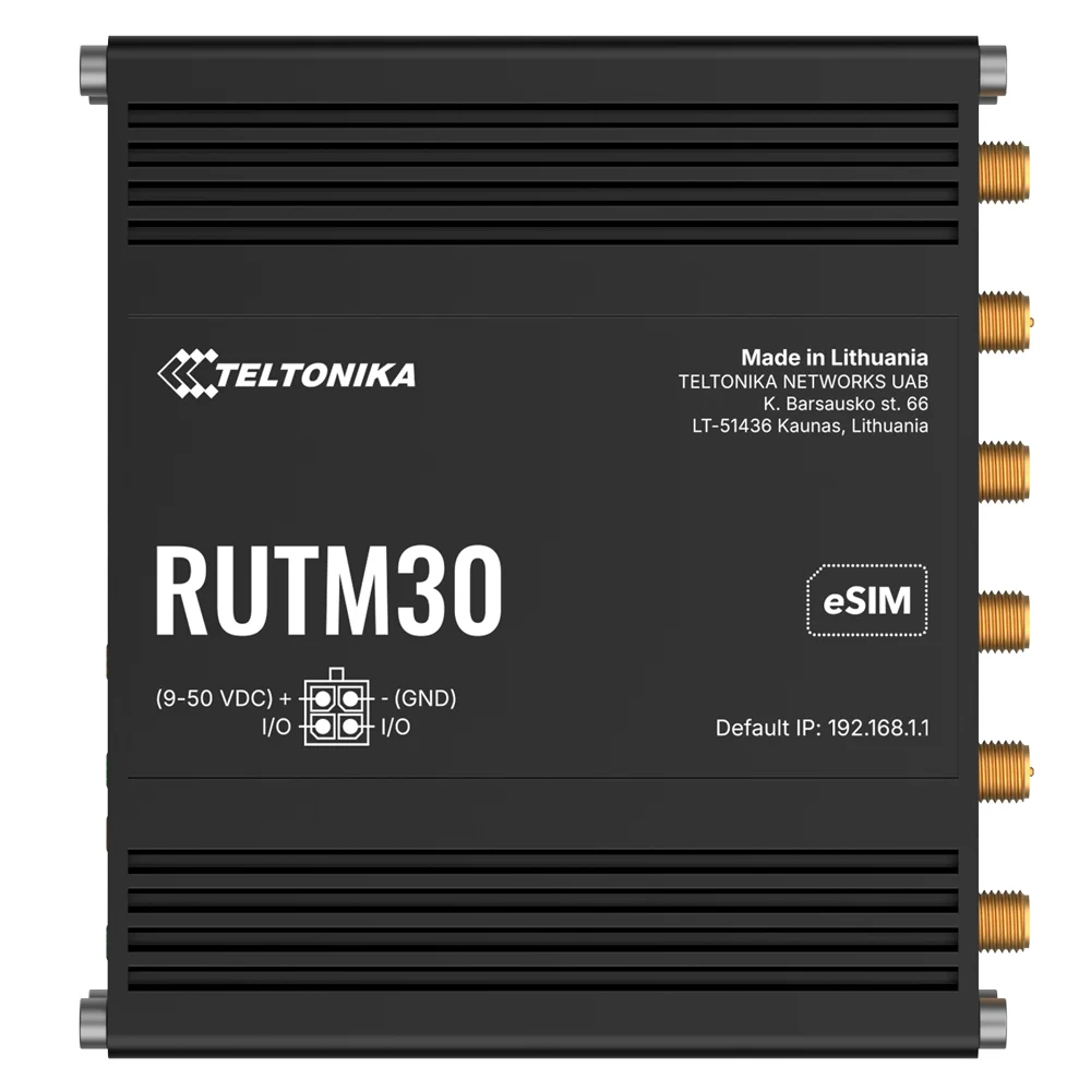 Teltonika Router 5G Industrial - 5G Sub-6Ghz SA/NSA  - Dual SIM  - Wi-Fi 5 - eSIM - 2 puertos Ethernet RJ45 Gigabit